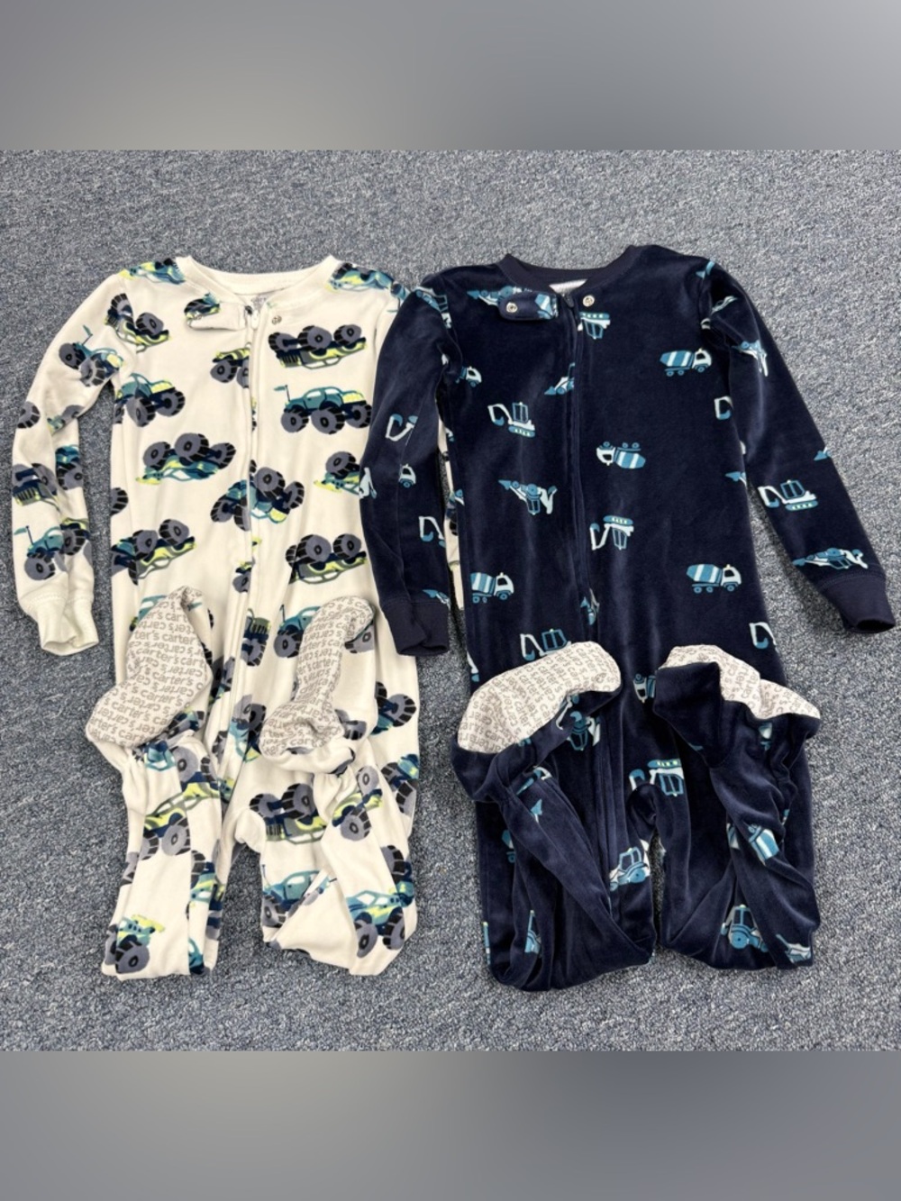 Target Carters Footie Pajama Fleece Monster Truck Print Size 3T Toddler Boys